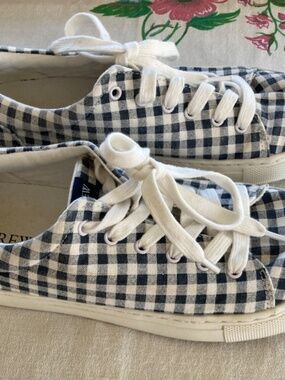 J Crew Gingham Canvas Sneakers / 8